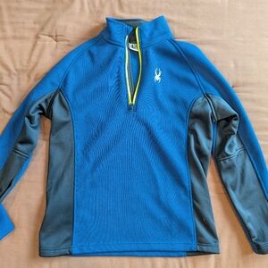 Spyder Black and Blue Fleece Pullover
